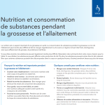 Nutrition et consommation de substances pendant la grossesse et l’allaitement